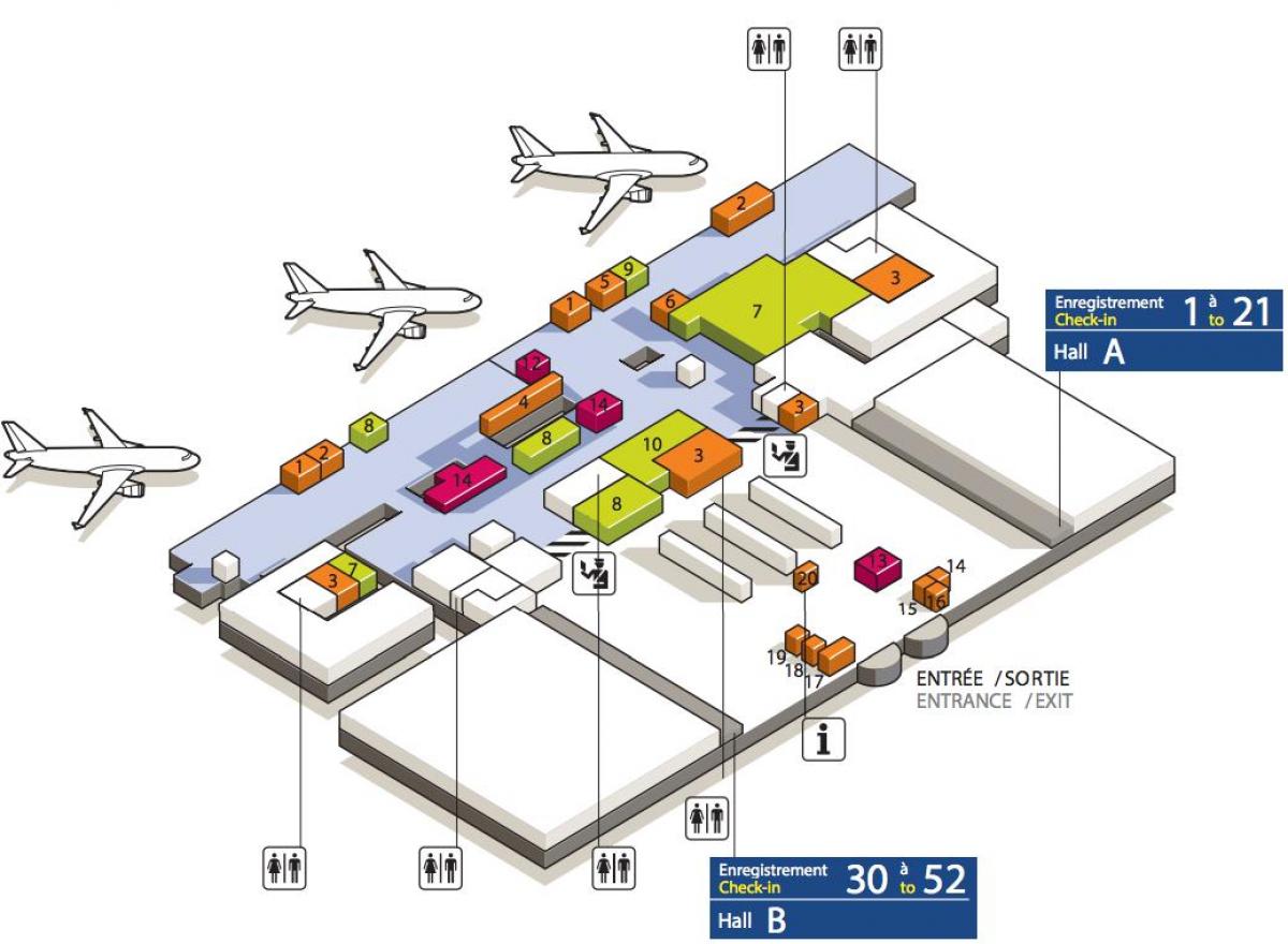 地図シャルルドゴール空港のターミナル3