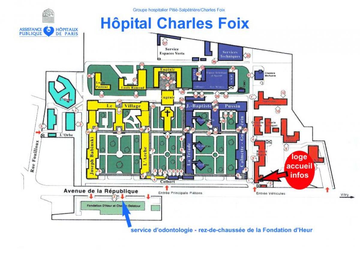 地図のチャールズ-Foix病院