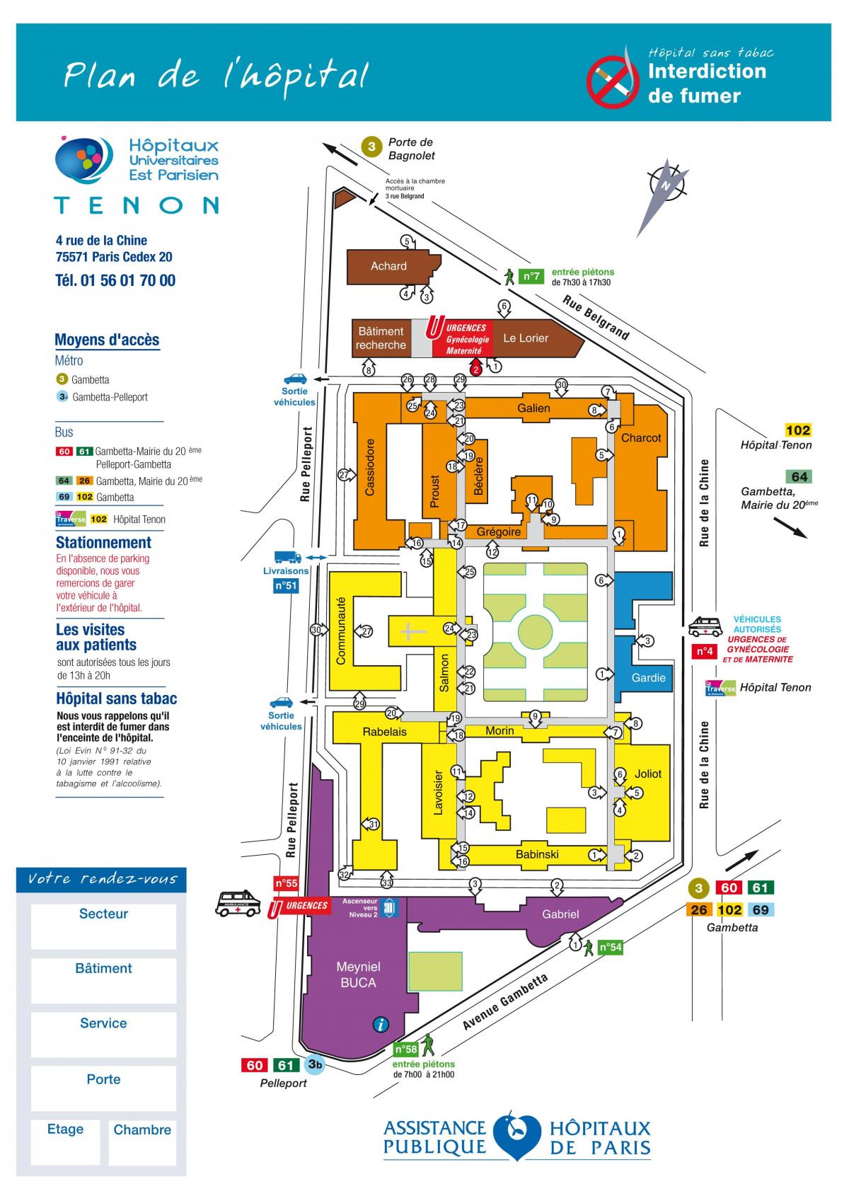 地図のテノン病院