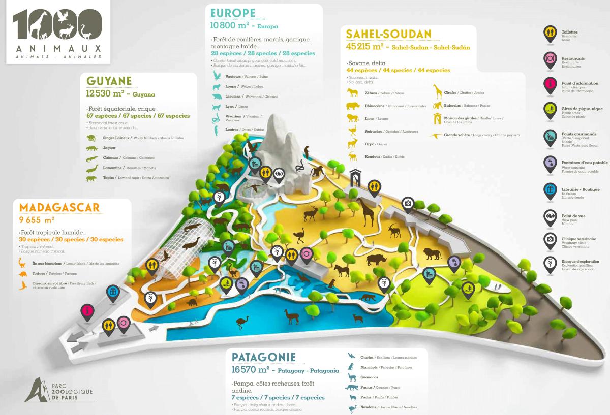 地図のパリ動物園