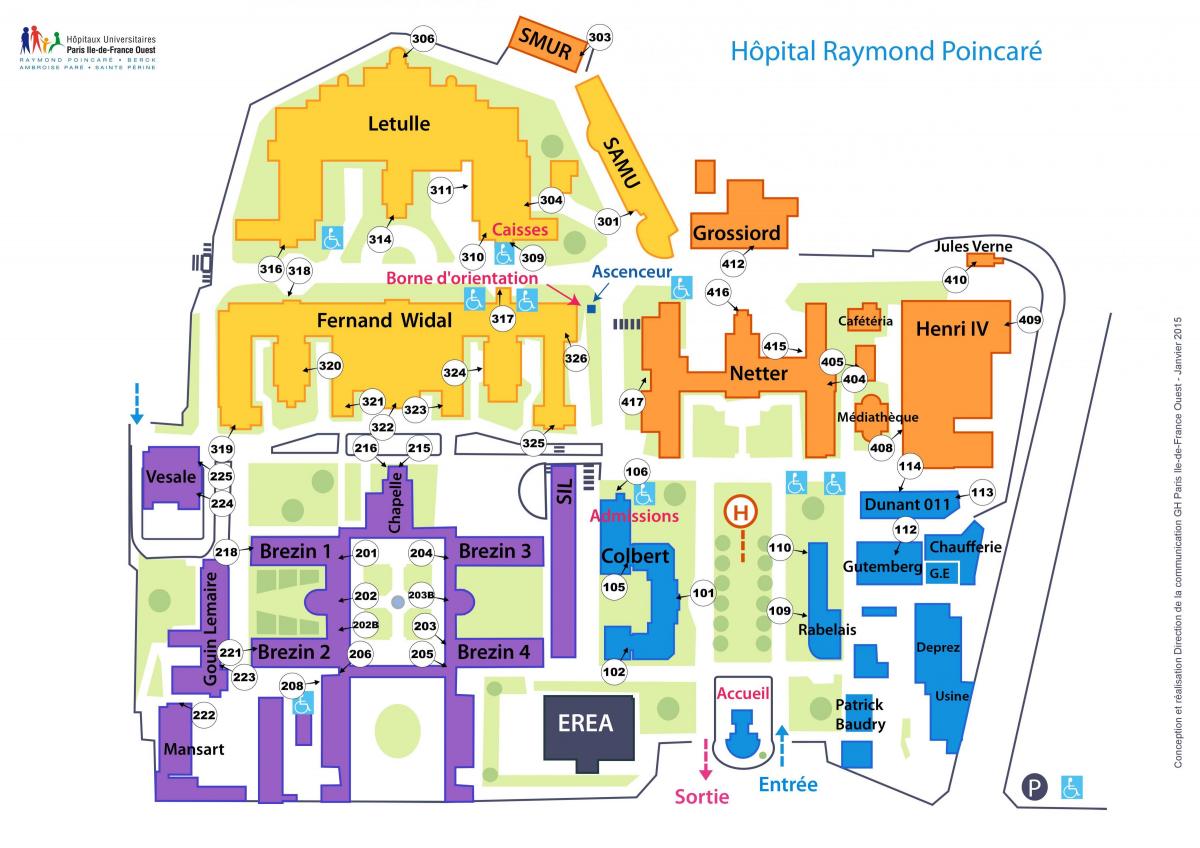 地図のレイモンド-ポアンカレのアイデアは病院