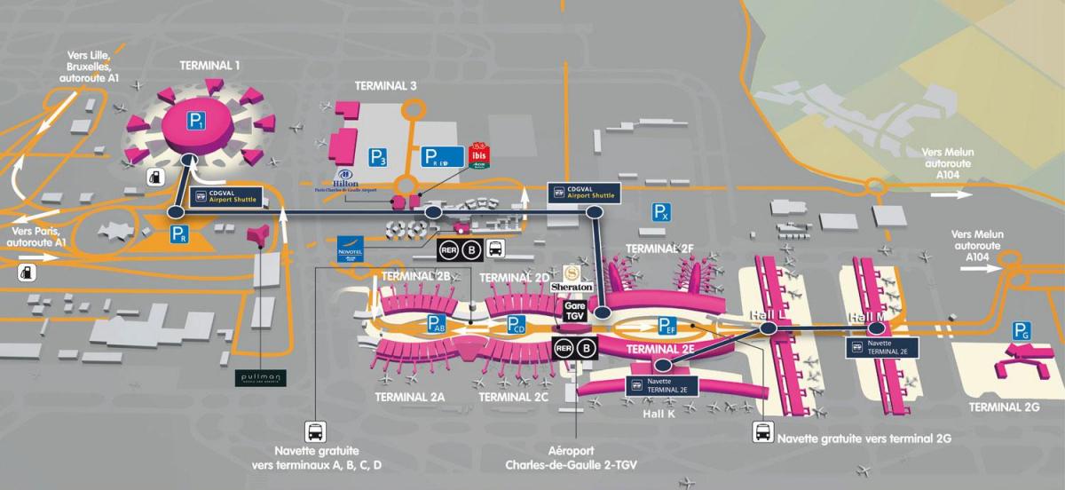 地図のロワシーの空港