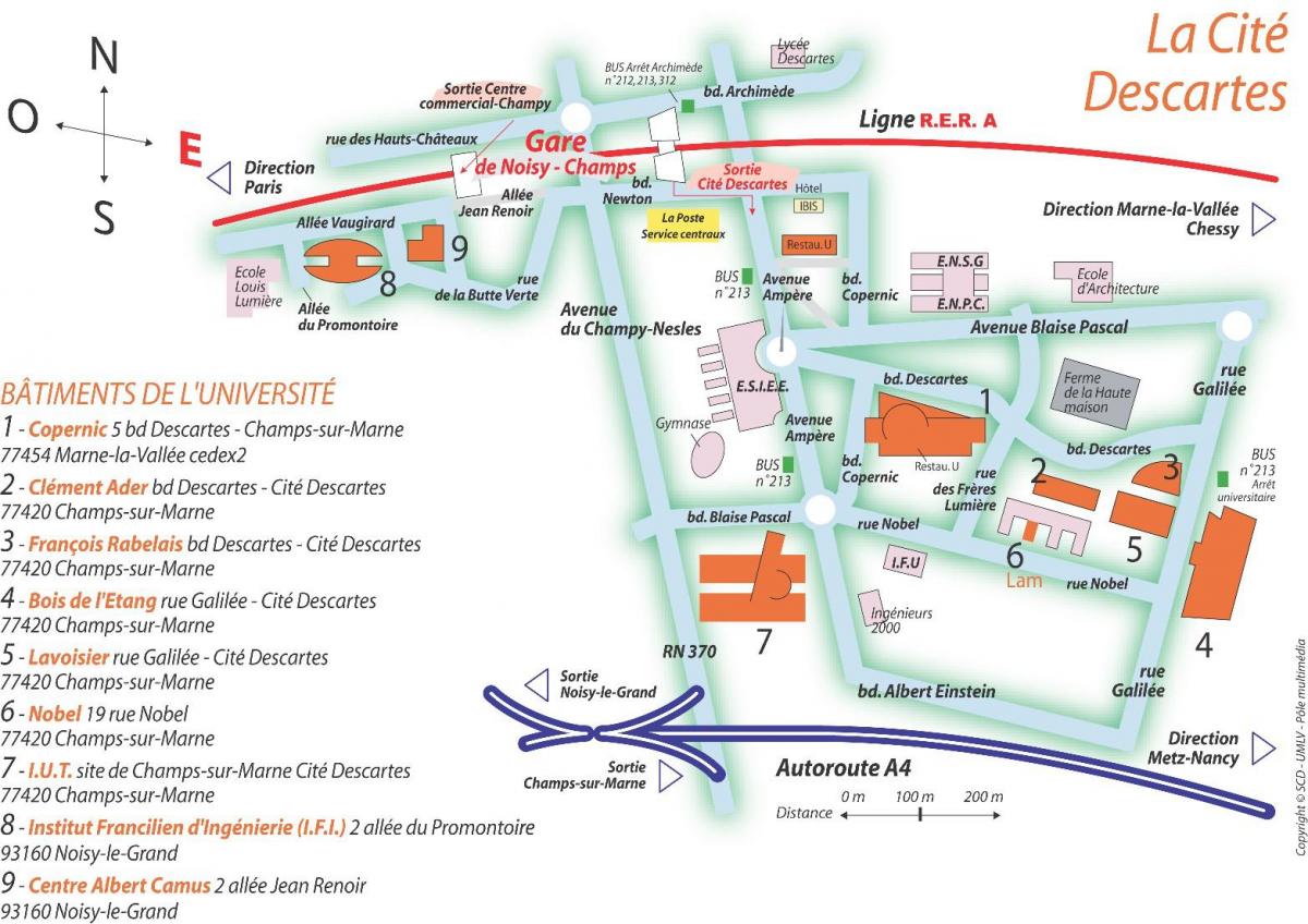 地図の大学パリ-デカルト