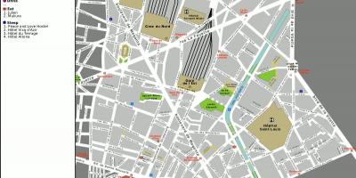 地図の10区のパリ