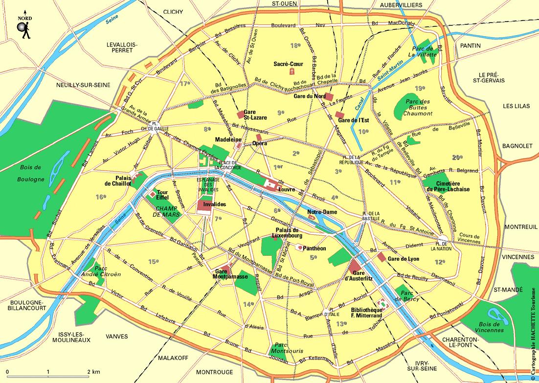 パリの局地図-地図のパリテーション(フランス)