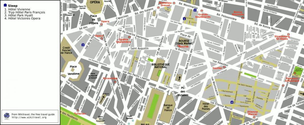 2区地区パリの地図-地図の2区地区のパリ(フランス)