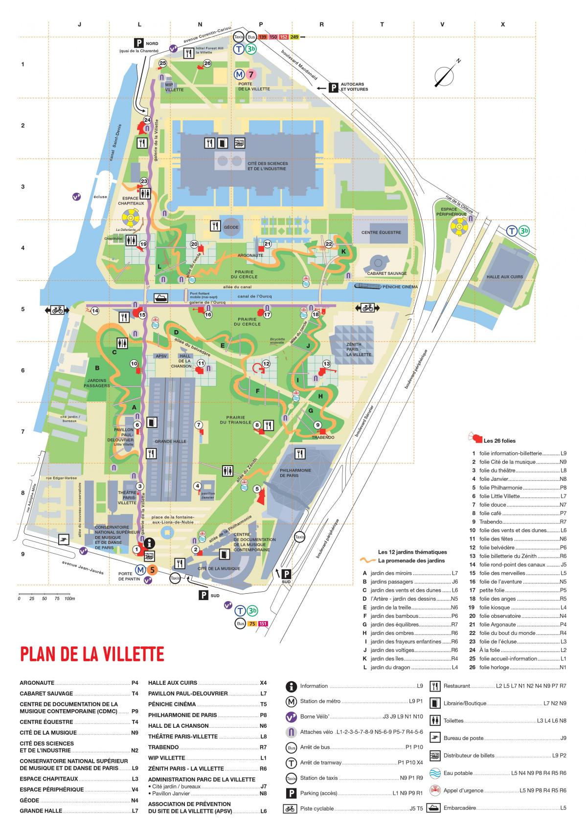 地図のParc de la Villette