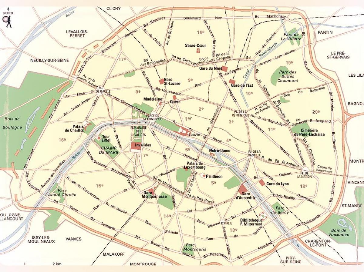 地図のパリ公園