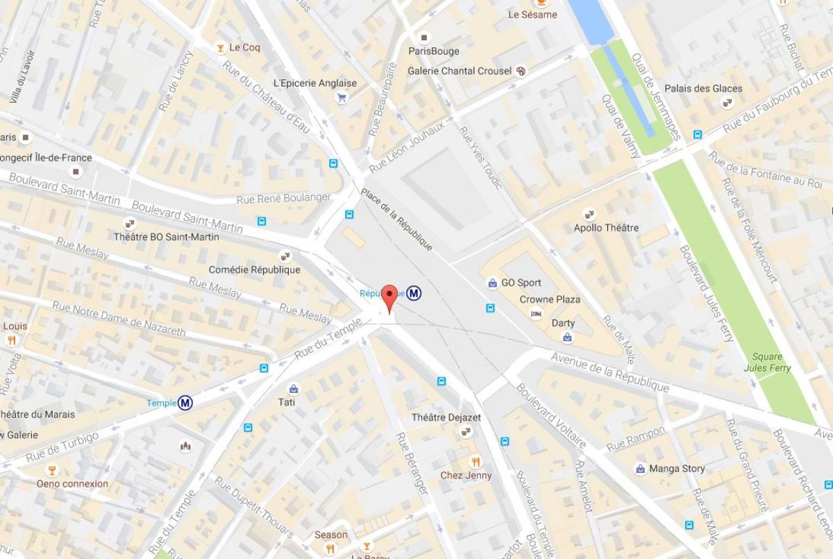 の地図Place de la République