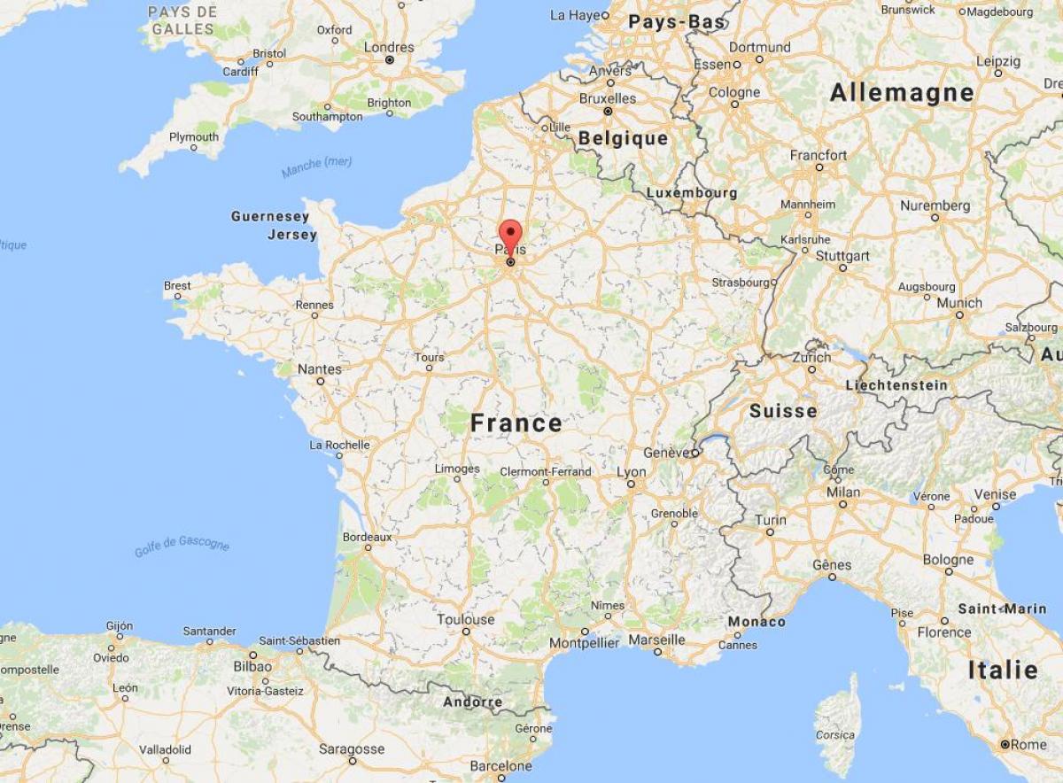 地図のパリのフランスの地図