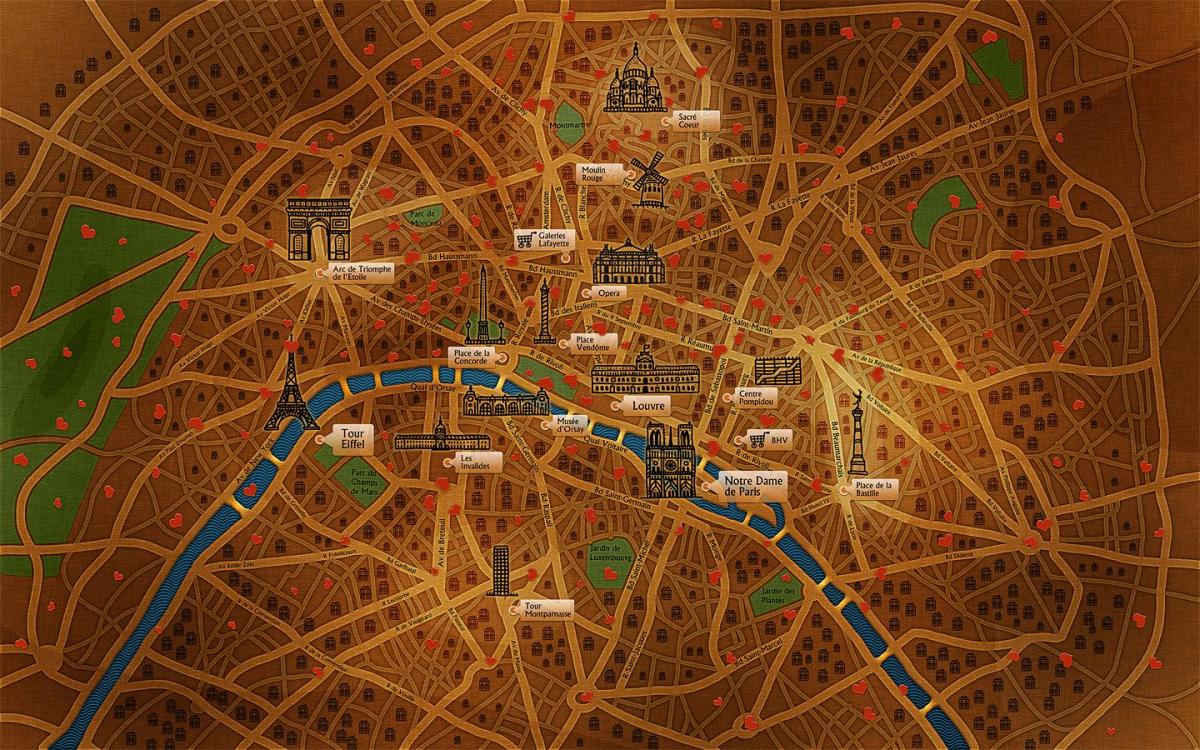 地図のパリ壁紙