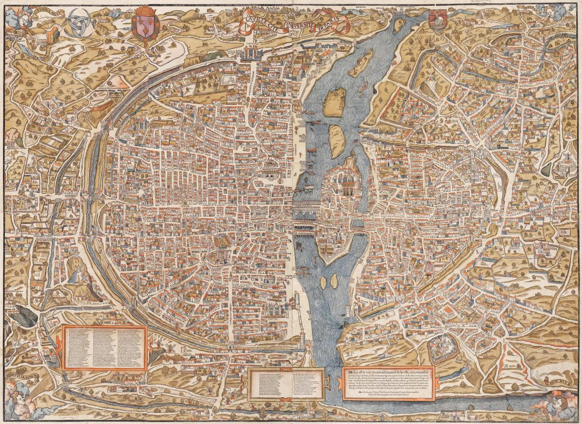 地図の古パリ