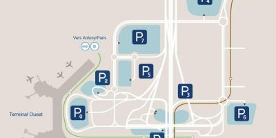 地図のオルリー空港駐車場