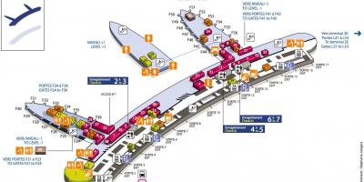 地図シャルルドゴール空港のターミナル2階