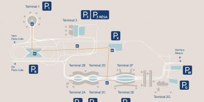 地図シャルルドゴール空港の駐車場