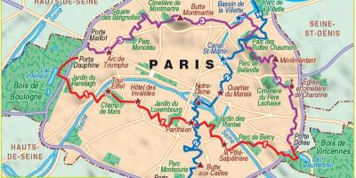 地図のパリのハイキング