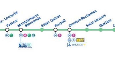 地図のパリの地下鉄6号線の