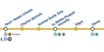 地図のパリの地下鉄10号線
