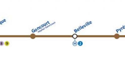 地図のパリの地下鉄線-11