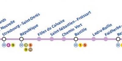 地図のパリの地下鉄線-8