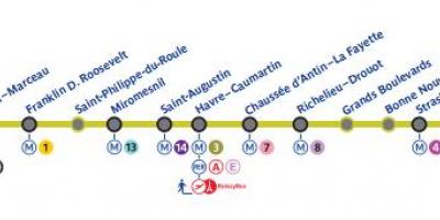 地図のパリの地下鉄線-9