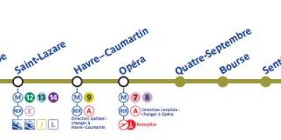 地図のパリの地下鉄線3