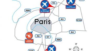 地図のパリの空港